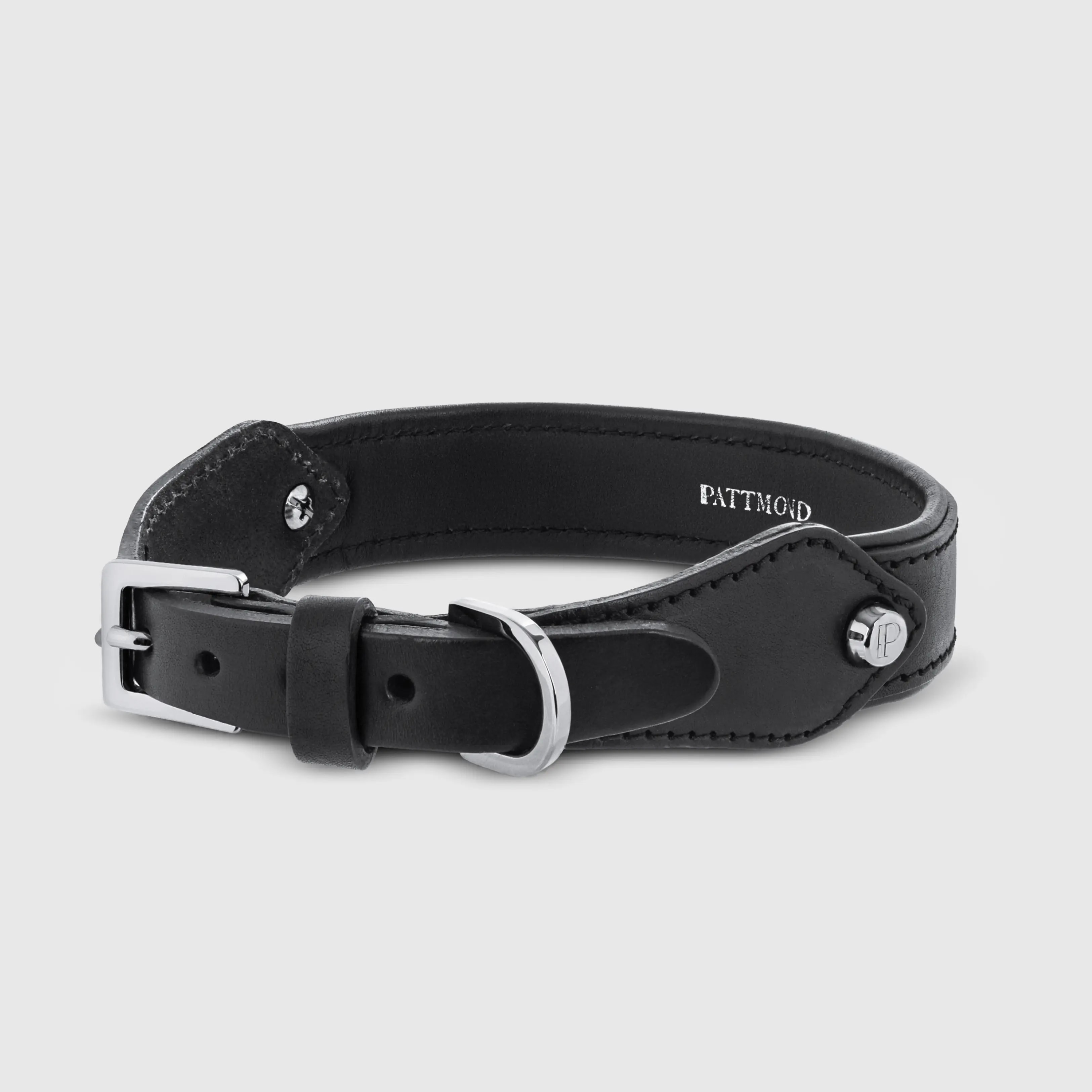 Pattmond EMPO Collar in black showing side profile and details.