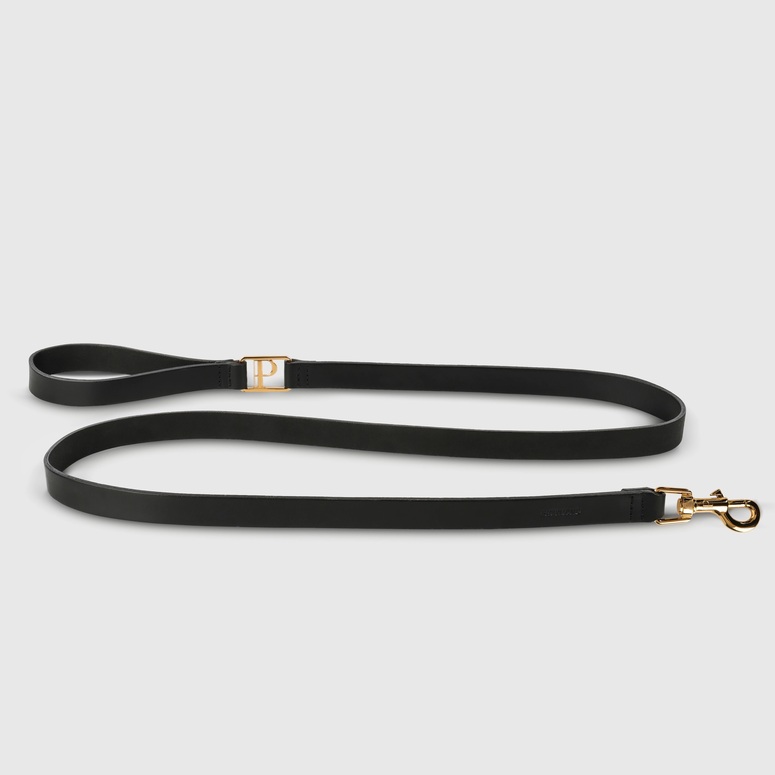 Elegant Pattmond leash made of natural leather with gold metal elemnets